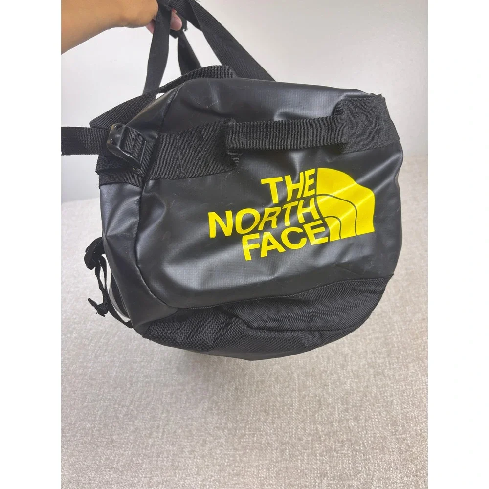 The North Face Base Camp Duffel Bag Black Yellow Large Backpack Straps Travel